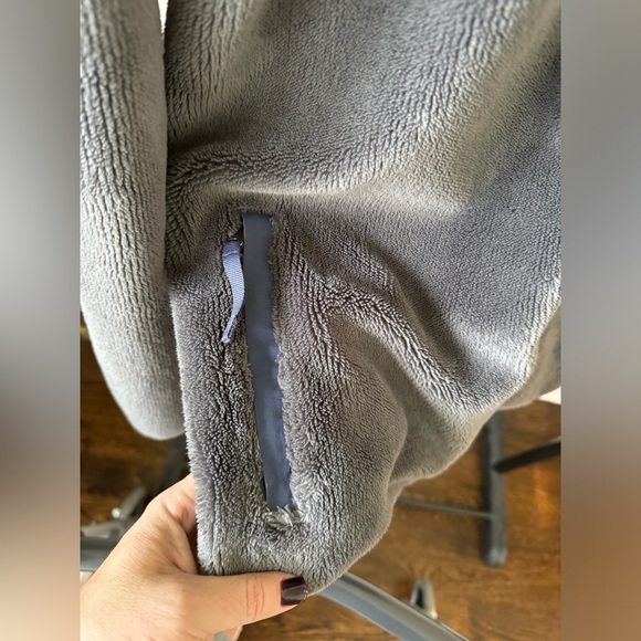 LL BEAN Women’s Small High Pile Full Zip Fleece Jacket Elbow Pads Gray - Picture 6 of 7